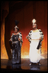 Singers (L-R) LaVern Baker & Linda Hopkins in a scene fr. the replacement cast of the Broadway musical revue "Black and Blue." (New York)