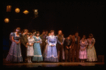 Actress Mary Wickes (C) w. cast in a scene fr. the Broadway revival of the musical "Oklahoma!." (New York)