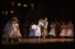 Actor Harry Groener (C) w. dancers in a scene fr. the Broadway revival of the musical "Oklahoma!." (New York)