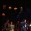 Actors (4L-C) Martin Vidnovic, Laurence Guittard, Christine Andreas & Mary Wickes (3R) w. cast in a scene fr. the Broadway revival of the musical "Oklahoma!." (New York)