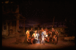 Actor Harry Groener (C) w. dancers in a scene fr. the Broadway revival of the musical "Oklahoma!." (New York)