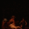Actor Harry Groener (C) w. dancers in a scene fr. the Broadway revival of the musical "Oklahoma!." (New York)