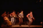 Actor Harry Groener (R) w. dancers in a scene fr. the Broadway revival of the musical "Oklahoma!." (New York)