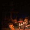 Actor Harry Groener (C) w. dancers in a scene fr. the Broadway revival of the musical "Oklahoma!." (New York)