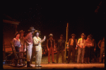Actor Bruce Adler (4L) w. cast in a scene fr. the Broadway revival of the musical "Oklahoma!." (New York)