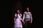 Actors Christine Andreas & Laurence Guittard in a scene from the Broadway revival of the musical "Oklahoma!" (New York)