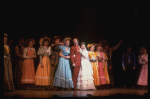 Actors (5L-C) Harry Groener, Christine Ebersole, Laurence Guittard & Christine Andreas w. cast in a scene fr. the Broadway revival of the musical "Oklahoma!." (New York)