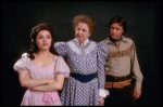 Actors (L-R) Christine Andreas, Mary Wickes & Joel Higgins in a publicity shot fr. the replacement cast of the Broadway revival of the musical "Oklahoma!." (New York)