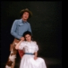 Actors Christine Andreas & Joel Higgins in a publicity shot fr. the replacement cast of the Broadway revival of the musical "Oklahoma!." (New York)