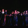 Actor Peter Allen (2L) w. dancers in a scene fr. the Broadway musical "Legs Diamond." (New York)