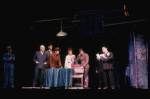 Actors Joe Silver (2L), Christian Kauffmann (3L), Julie Wilson (3R) & Raymond Serra (R) in a scene fr. the Broadway musical "Legs Diamond." (New York)