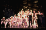 Actor Peter Allen (2R) w. dancers in a scene fr. the Broadway musical "Legs Diamond." (New York)