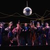 Actor Peter Allen (C) w. dancers in a scene fr. the Broadway musical "Legs Diamond." (New York)