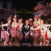 Actor Peter Allen (C) w. dancers in a scene fr. the Broadway musical "Legs Diamond." (New York)