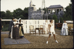 Actors (2L-R) Kristine Nielsen, Viola Davis, Kathyrn Meisle, Jake Weber & Elizabeth McGovern in a scene fr. the New York Shakespeare Festival production of the play "As You Like It" at the Delacorte Theater in Central Park. (New York)