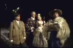 Actors (L-R) Elizabeth McGovern, Donald Moffat, Kathryn Meisle & Brad Sullivan in a scene fr. the New York Shakespeare Festival production of the play "As You Like It" at the Delacorte Theater in Central Park. (New York)