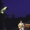 Actors (2L-3L) Jere Shea & Richard Libertini w. cast in a scene fr. the New York Shakespeare Festival production of the play "As You Like It" at the Delacorte Theater in Central Park. (New York)