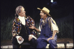 Actors (L-R) Donald Moffat & Brad Sullivan in a scene fr. the New York Shakespeare Festival production of the play "As You Like It" at the Delacorte Theater in Central Park. (New York)