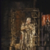 Actors Frank Raiter (L) & Helmar Augustus Cooper (R) in a scene fr. the New York Shakespeare Festival production of the play "Comedy of Errors" at the Delacorte Theater in Central Park. (New York)