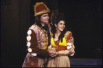 Actors John Michael Higgins & Marisa Tomei in a scene fr. the New York Shakespeare Festival production of the play "Comedy of Errors" at the Delacorte Theater in Central Park. (New York)