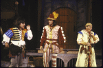 Actors (L-R) Howard Samuelsohn, John Michael Higgins & Larry Block in a scene fr. the New York Shakespeare Festival production of the play "Comedy of Errors" at the Delacorte Theater in Central Park. (New York)