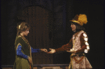 Actors Kathleen McNenny & Boyd Gaines in a scene fr. the New York Shakespeare Festival production of the play "Comedy of Errors" at the Delacorte Theater in Central Park. (New York)