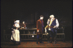 Actors (L-R) Ruth Maleczech, Thomas Gibson and Louis Zorich with cast members in a scene from the New York Shakespeare Festival production of the play "Henry IV Part 1." (New York)