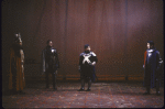 Actors (L-R) Rodney Scott Hudson, Arnold Molina, Norris Shimabuku & Thomas Gibson  in a scene fr. the New York Shakespeare Festival production of the play "Henry IV Part 2." (New York)