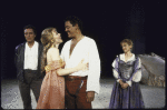 Actors (L-R) Christopher Walken, Kathryn Meisle, Raul Julia & Mary Beth Hurt in a scene fr. the New York Shakespeare Festival production of the play "Othello" at the Delacorte Theater in Central Park. (New York)