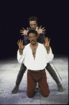 Actors (Top-Bottom) Christopher Walken & Raul Julia in a scene fr. the New York Shakespeare Festival production of the play "Othello" at the Delacorte Theater in Central Park. (New York)