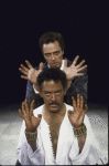 Actors (Top-Bottom) Christopher Walken & Raul Julia in a scene fr. the New York Shakespeare Festival production of the play "Othello" at the Delacorte Theater in Central Park. (New York)