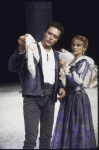 Actors Christopher Walken & Mary Beth Hurt in a scene fr. the New York Shakespeare Festival production of the play "Othello" at the Delacorte Theater in Central Park. (New York)