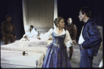 Actors Christopher Walken (R) & Mary Beth Hurt (3R) in a scene fr. the New York Shakespeare Festival production of the play "Othello" at the Delacorte Theater in Central Park. (New York)