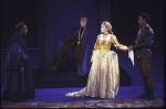 Actors (2L-R) Frank Raiter, Kathryn Meisle & Raul Julia in a scene fr. the New York Shakespeare Festival production of the play "Othello" at the Delacorte Theater in Central Park. (New York)