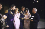 Actors (L-R) Brian Murray, Kevin Kline, Blythe Danner, Don Reilly, Phoebe Cates & director Gerald Freeman in a rehearsal shot fr. the New York Shakespeare Festival production of the play "Much Ado About Nothing" at the Delacorte Theater in Central Park. (New York)