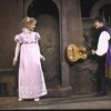 Actors Kevin Kline & Blythe Danner in a scene fr. the New York Shakespeare Festival production of the play "Much Ado About Nothing" at the Delacorte Theater in Central Park. (New York)