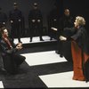 Actors (L-R, fr.) Christopher Walken & Irene Worth w. cast members in a scene fr. the New York Shakespeare Festival  production of the play "Coriolanus." (New York)
