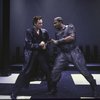 Actors (L-R) Christopher Walken & Keith David in a scene fr. the New York Shakespeare Festival  production of the play "Coriolanus." (New York)