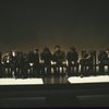 Cast in a scene fr. the New York Shakespeare Festival production of the play "Coriolanus." (New York)