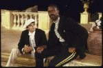 Actors (L-R) Graham Winton and Andre Braugher in a scene from the New York Shakespeare Festival production of the play "Twelfth Night" at the Delacorte Theater in Central Park. (New York)