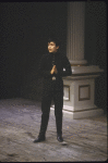 Actress Diane Venora as Hamlet in a scene fr. the New York Shakespeare Festival production of the play "Hamlet." (New York)