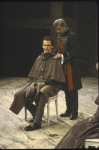 Actors (L-R) Robert Westenberg & George Hall in a scene fr. the New York Shakespeare Festival production of the play "Hamlet." (New York)