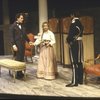 Actors (L-2L) Robert Westenberg & Pippa Pearthree in a scene fr. the New York Shakespeare Festival production of the play "Hamlet." (New York)