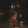 Actresses (L-R) Kathleen Widdoes & Diane Venora (as Hamlet) in a scene fr. the New York Shakespeare Festival production of the play "Hamlet." (New York)