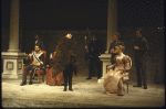 Actors (Front L-R) Bob Gunton, Diane Venora (as Hamlet) & Pippa Pearthree in a scene fr. the New York Shakespeare Festival production of the play "Hamlet." (New York)