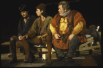 Actors (L-R) John Vickery, Philip Casnoff & Kenneth McMillan in a  scene fr. the New York Shakespeare Festival production of the play "Henry IV Part 1" at the Delacorte Theatre in Central Park. (New York)