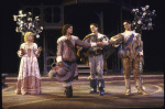 Actors (L-R) Deborah Rush, Elizabeth McGovern, James Goodwin and Thomas Gibson in a scene from the New York Shakespeare Festival production of the play "Two Gentlemen of Verona" at the Delacorte Theater in Central Park. (New York)