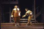 Actors (L-R) Jerome Dempsey and Thomas Gibson in a scene from the New York Shakespeare Festival production of the play "Two Gentlemen of Verona" at the Delacorte Theater in Central Park. (New York)