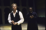 Actors (L-R) Val Kilmer & Wendell Pierce in a scene fr. the New York Shakespeare Festival production of the play "'Tis Pity She's a Whore." (New York)