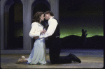 Actors Jeanne Tripplehorn & Val Kilmer in a scene fr. the New York Shakespeare Festival production of the play "'Tis Pity She's a Whore." (New York)